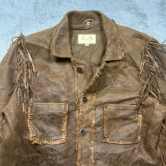 Vintage Scully Leather Jacket Unisex 40 (L) Brown Fringe Cowgirl Western Rodeo - Picture 6 of 16